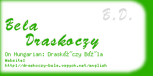 bela draskoczy business card